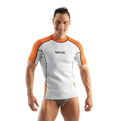 Afbeelding van Seac Nauwsluitende shorts, 2 mm neopreen shirt met korte mouwen, ideaal als duikondergoed of rash Guard voor surfen en zwemmen