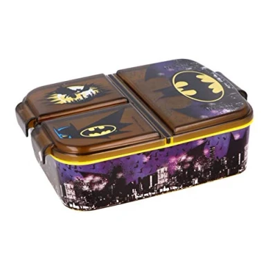Afbeelding van Theonoi Lunchbox voor kinderen, broodtrommel kinderen met vakken, kleuterschool, van BPA vrij kunststof, Batman