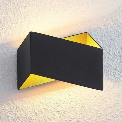 Afbeelding van Arcchio wandlamp 1licht aluminium H: 16.5 cm G9 zwart, goud