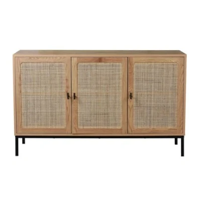 Afbeelding van CALICOSY Buffetkast met 3 deurs rotan webbing L120 x H72 cm JAYA