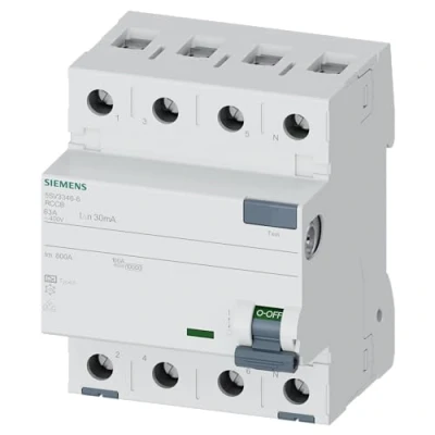 Afbeelding van Siemens 5SV3346 6 Dig.Industr. Aardlekschakelaar A 4 polig 63 0.03 400 V