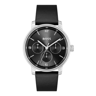 Afbeelding van BOSS Contender Horloge black/silvercoloured, Heren, Maat: One Size, Black/silver coloured