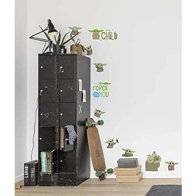 Afbeelding van Komar Star Wars 14069h Mandalorian Founding Grogu Muursticker, 50 x 70 cm (breedte hoogte), 10 stuks, Baby Yoda