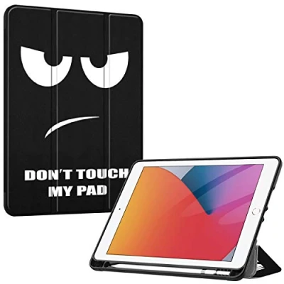 Afbeelding van Fintie Hoes voor iPad 10.2 inch 9. Generatie 2021/8. Gen 2020/7. 2019 met Pencil Houder, Ultradunne Superlicht Zachte TPU achterkant Beschermhoes Automatische Slaap waak Functie, Don&#039;t Touch