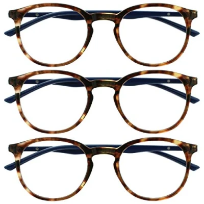 Afbeelding van OPULIZE Met Pack 3 blokkeren blauw licht leesbril computer spel bruin roos mannen vrouwen BBB60 2 +3,00