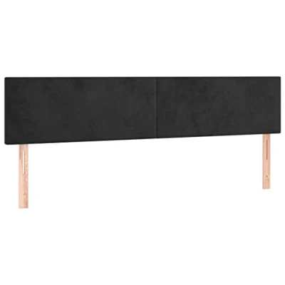 Image de vidaXL Tête de lit à LED Noir 180x5x78/88 cm Velours3121534
