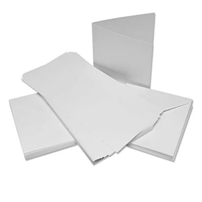 Afbeelding van Craft UK Premium Collection Cards &amp; Envelopes 6x6 Inch White Linen (CUKW103)