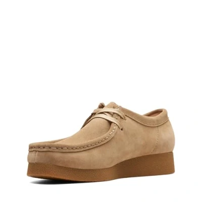 Afbeelding van Clarks Wallabeeevosh D Sportieve veterschoenen, Dames, Maat: 37.5, Dark sand suede Leer