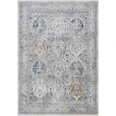 Afbeelding van SURYA Vloerkleed Woonkamer, Slaapkamer Afwasbaar Vintage Tapijt JENNIFER Blauw/Grijs 160x213 cm