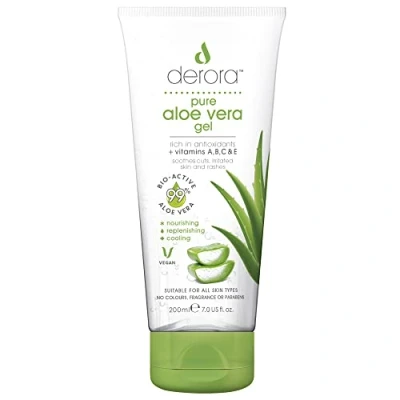 Afbeelding van Derora aloë vera gel bevat 100% zuivere en natuurlijke bioactieve ingrediënten voor genezing, kalmering hydratatie van huid gezicht, wreedheidsvrij