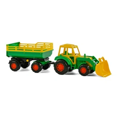Afbeelding van Cavallino Tractor met Voorlader en Aanhanger Groen