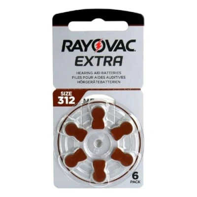 Afbeelding van Rayovac Set van 6 extra geavanceerde batterijen met Active Core Technology 312 de nieuwste generatie gehoorapparaatbatterijen