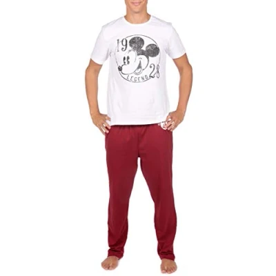 Afbeelding van Disney Mickey Mouse pyjamaset voor heren, Wit.