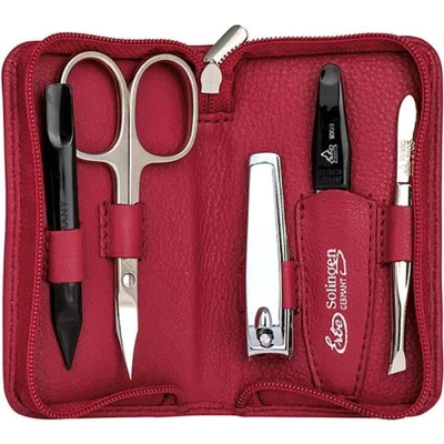 Afbeelding van Erbe manicureset 5 delig rood leer
