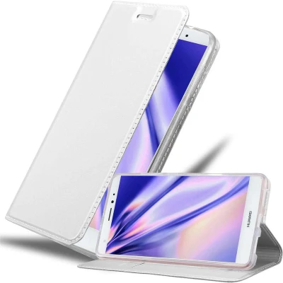 Afbeelding van Cadorabo Hoesje geschikt voor Huawei MATE S in CLASSY ZILVER Beschermhoes met magnetische sluiting, standfunctie en kaartvakje Book Case Cover Etui