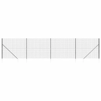 Afbeelding van Draadgaashek met grondankers 2,2x10 m antracietkleurig
