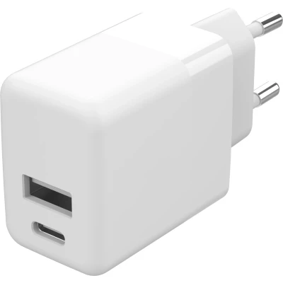 Afbeelding van iMoshion USB C / A Oplader Adapter Snellader 20 Watt Fast Charger Lader Wit