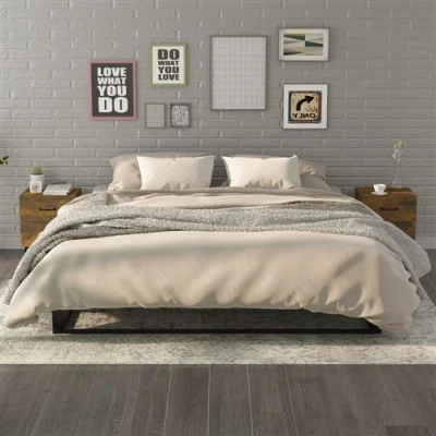 Afbeelding van Nachtkastjes 2 st 40x35x47,5 cm gerookt eikenkleurig