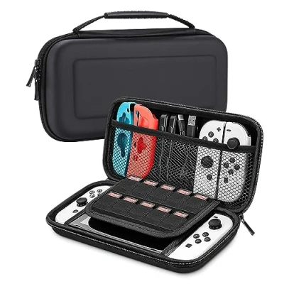 Afbeelding van Jissta Etui pour Nintendo Switch/Switch OLED Console, Housse de Transport Matériau Durable, Accessoire Pochette Protection Switch Console avec 10 Cartouche Jeux, Nior
