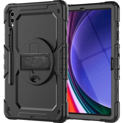 Afbeelding van Casecentive Handstrap Pro Hardcase met handvat Galaxy Tab A9 Plus zwart