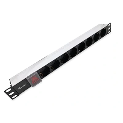 Afbeelding van Equip 333293 Power Strip 8bay CEE7/7 w. switch, 1,8m cable, aluminium
