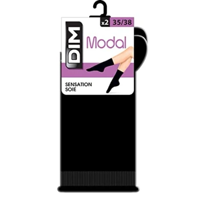 Afbeelding van Dim Damessokken Modal Sensation Zijde x2, zwart.