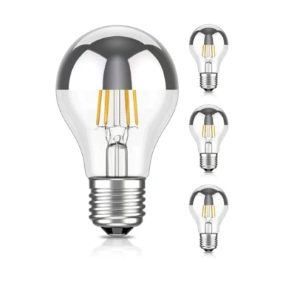 Afbeelding van ledscom.de 4 ledlampen E27, A60, warmwit (2700 K), 4,1 W, 461 lm, hoofdspiegel (zilver)