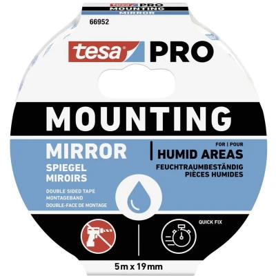 Afbeelding van tesa Mounting PRO Spiegel 66952 00001 00 Montagetape Wit (l x b) 5 m 19 mm 1 stuk(s)