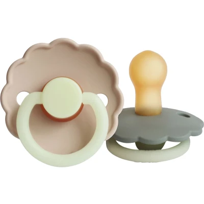 Afbeelding van Frigg Daisy Night Fopspeen 0 6 mnd (2 stuks) Portob./Croissant