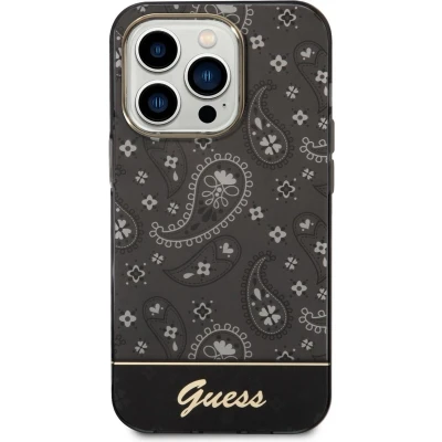 Afbeelding van Guess hoesje voor iPhone 14 Pro Backcover Paisley Collectie Zwart