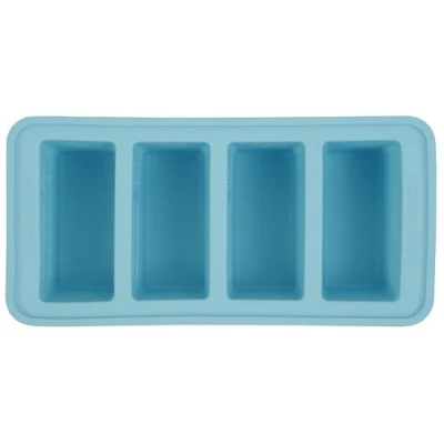 Afbeelding van Foodcube Meal prep bakje Diepvriesbakje vershoudbakje 100% silicone Vriezer tray met deksel BPA vrij &amp; Magnetron Oven Vaatwasser 4x250ML Blauw