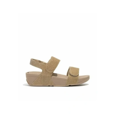 Afbeelding van Fitflop Adjustable Shimmerlux Backstrap Sandalen met sleehak, Dames, Maat: 42, A94 latte beige Polyester
