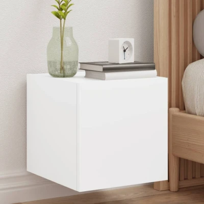 Afbeelding van Tv wandmeubels met LED verlichting 2 st 30,5x35x30 cm wit