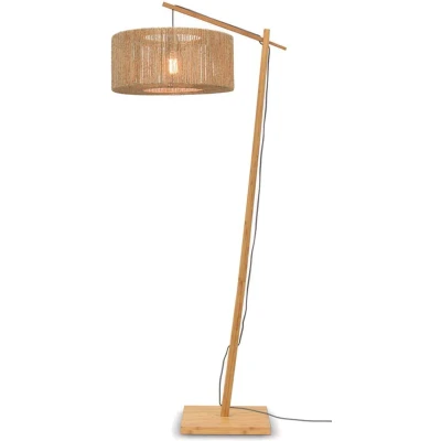 Afbeelding van GOOD&amp;MOJO Vloerlamp Iguazu Bamboe/Jute 73x50x176cm Zwart