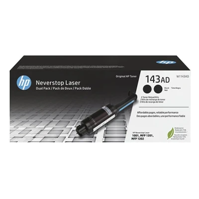 Image de Kit de recharge toner noir Neverstop authentique HP 143AD (double pack)