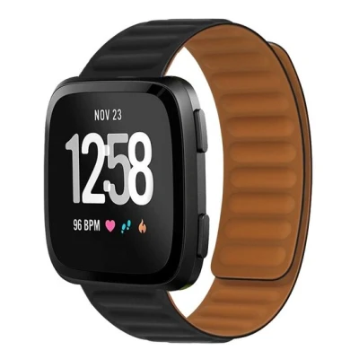 Afbeelding van Fitbit Versa 3/4 &amp; Sense 1/2 Siliconen Loop bandje Zwart