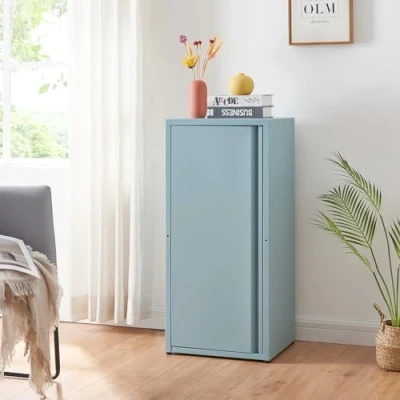 Afbeelding van Metalen kast Burlöv 88x40x35 cm grijsblauw [en.casa]