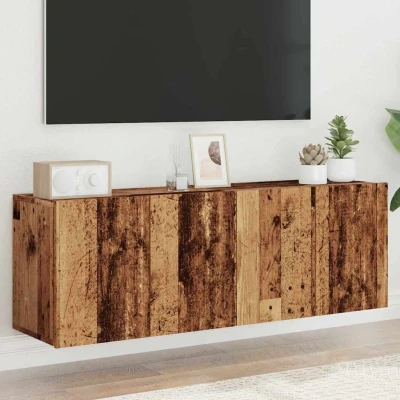 Afbeelding van vidaXL Tv meubels 2 st wandgemonteerd 60x30x41 cm oud houtkleurig
