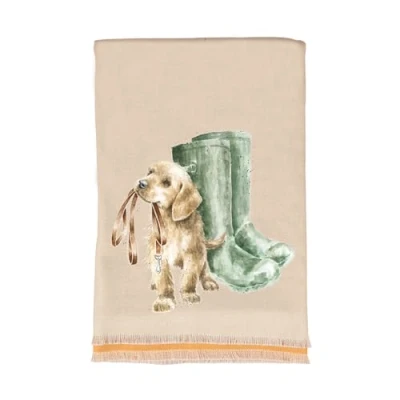 Afbeelding van Wrendale Designs Wintersjaal, Beige Hond, Eén maat