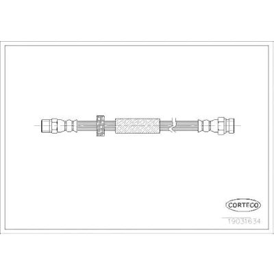 Afbeelding van CORTECO 19031634 Remslang Achteras 370 M10X1 SEAT: Alhambra I, VOLKSWAGEN: Sharan I