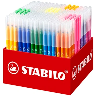 Afbeelding van STABILO Trio A Z Schoolpack met 240 viltstiften, medium punt, 12 verschillende kleuren