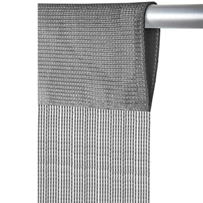 Afbeelding van Arsvita Draadgordijn met lussen voor gordijnroede, individueel in te korten gordijn, modern en elegant decoratieartikel vele kleuren uitvoeringen, 90 x 250 cm, grijs zilvergrijs