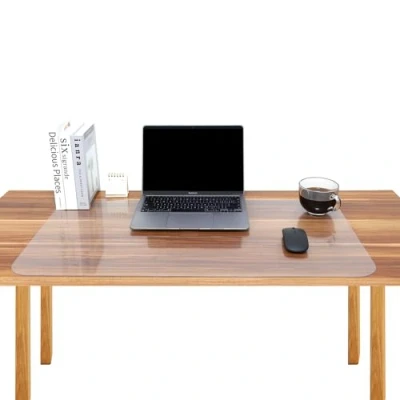 Afbeelding van YUNSHANGHE Transparante bureauonderlegger, 90 x 40 cm, transparant, waterdicht, antislip, ronde randen, voor kantoor, thuis, school