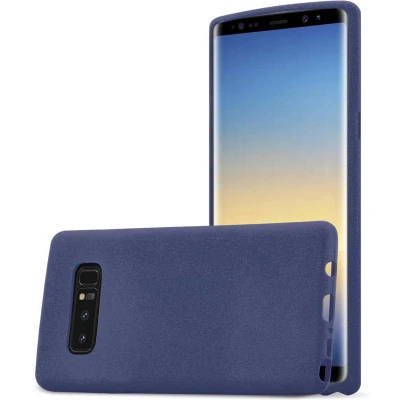 Afbeelding van Cadorabo Hoesje geschikt voor Samsung Galaxy NOTE 8 in FROST DONKER BLAUW Beschermhoes gemaakt van flexibel TPU silicone Case Cover