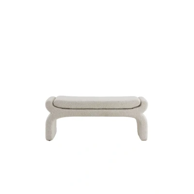 Afbeelding van Nafya poef 119x45x48 cm bouclé beige