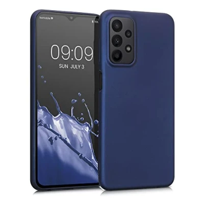 Afbeelding van kwmobile telefoonhoesje geschikt voor Samsung Galaxy A23 4G / 5G Hoesje smartphone Back cover in metallic blauw