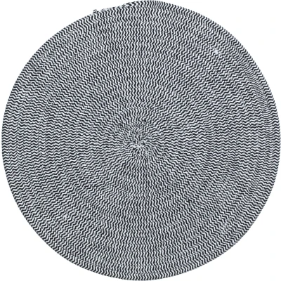 Afbeelding van 5Five Placemat rond set van 2 katoen Zwart Wasbaar Dia 38 cm