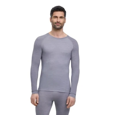 Afbeelding van FALKE Wool Tech Light Shirt Lange Mouw Heren 33233 Grijs 3757 grey heather M