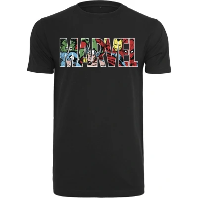 Afbeelding van Mister TEE Marvel LOGO Character Tshirt print, Heren, Maat: Large, Black
