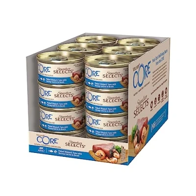 Afbeelding van 24x Wellness Core Kattenvoer Signature Selects Flaked Tonijn Garnaal 79 gr